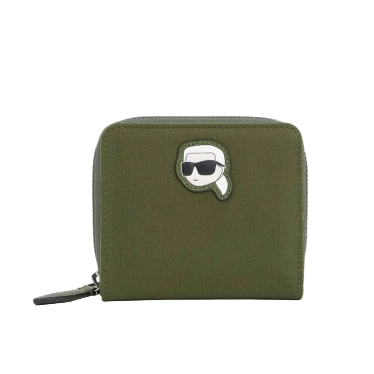 Ikonik Zip Around Compact Wallet - Olive Green