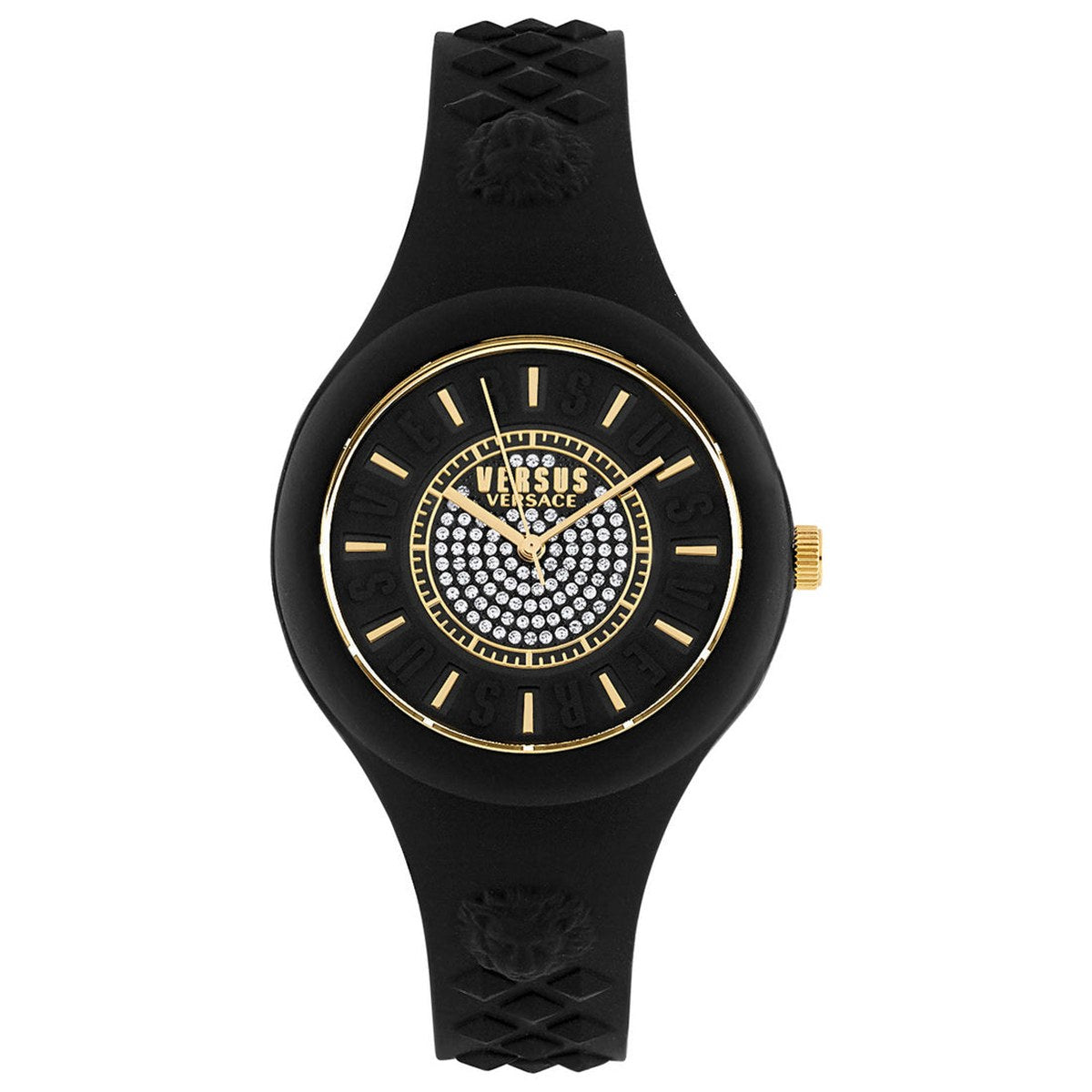 Crystal Dial Watch – Black & Gold