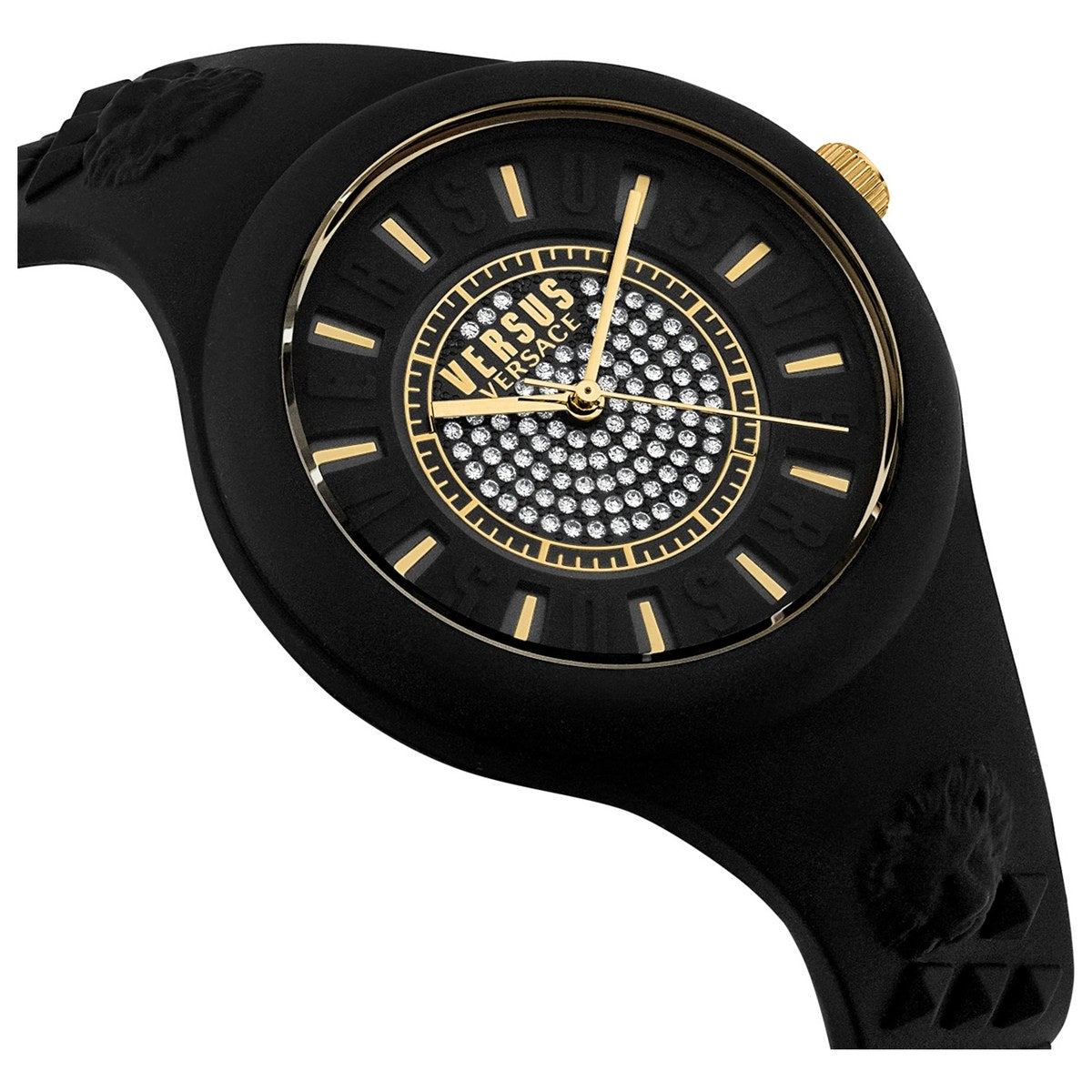 Crystal Dial Watch – Black & Gold