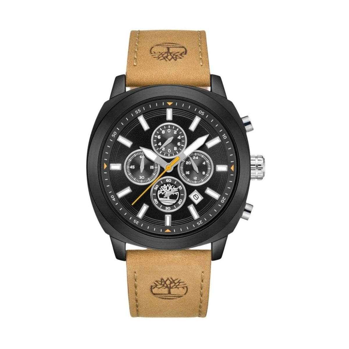 Henniker Chronograph Watch – Black/Tan Leather Strap