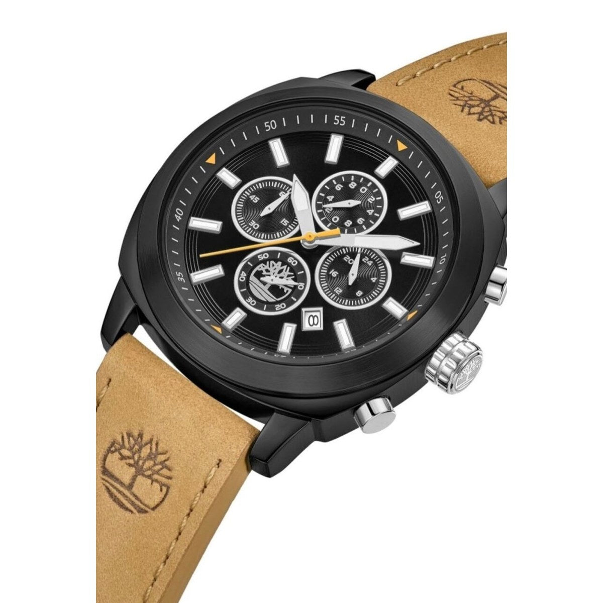 Henniker Chronograph Watch – Black/Tan Leather Strap