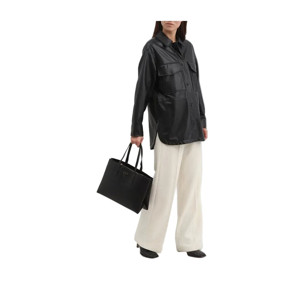 Monroe Classic Tote - Black & Beige