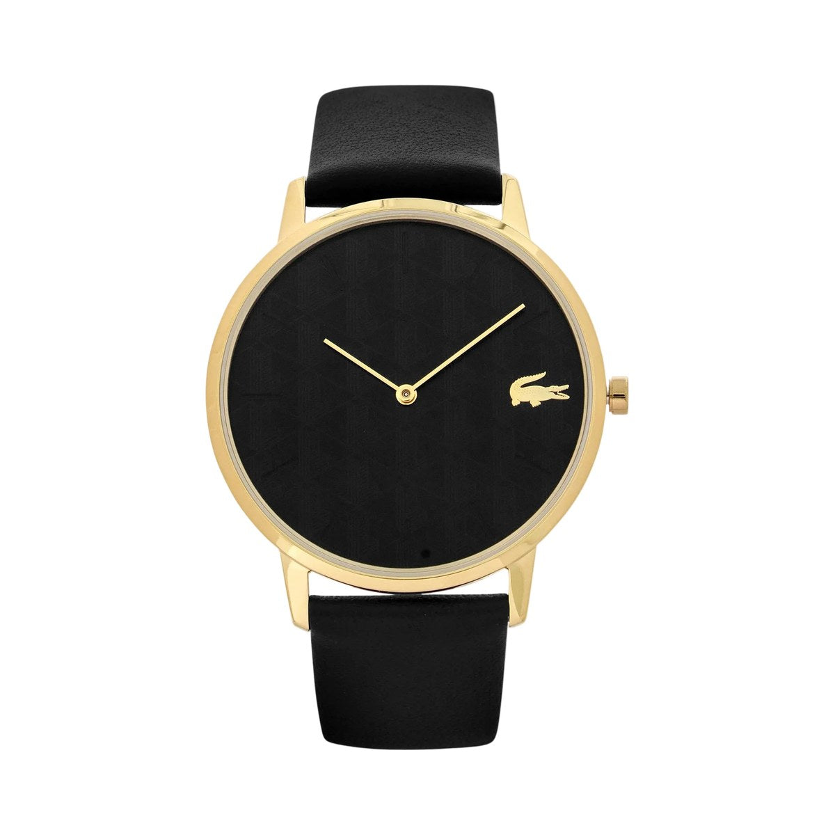 Moon Black Leather Watch