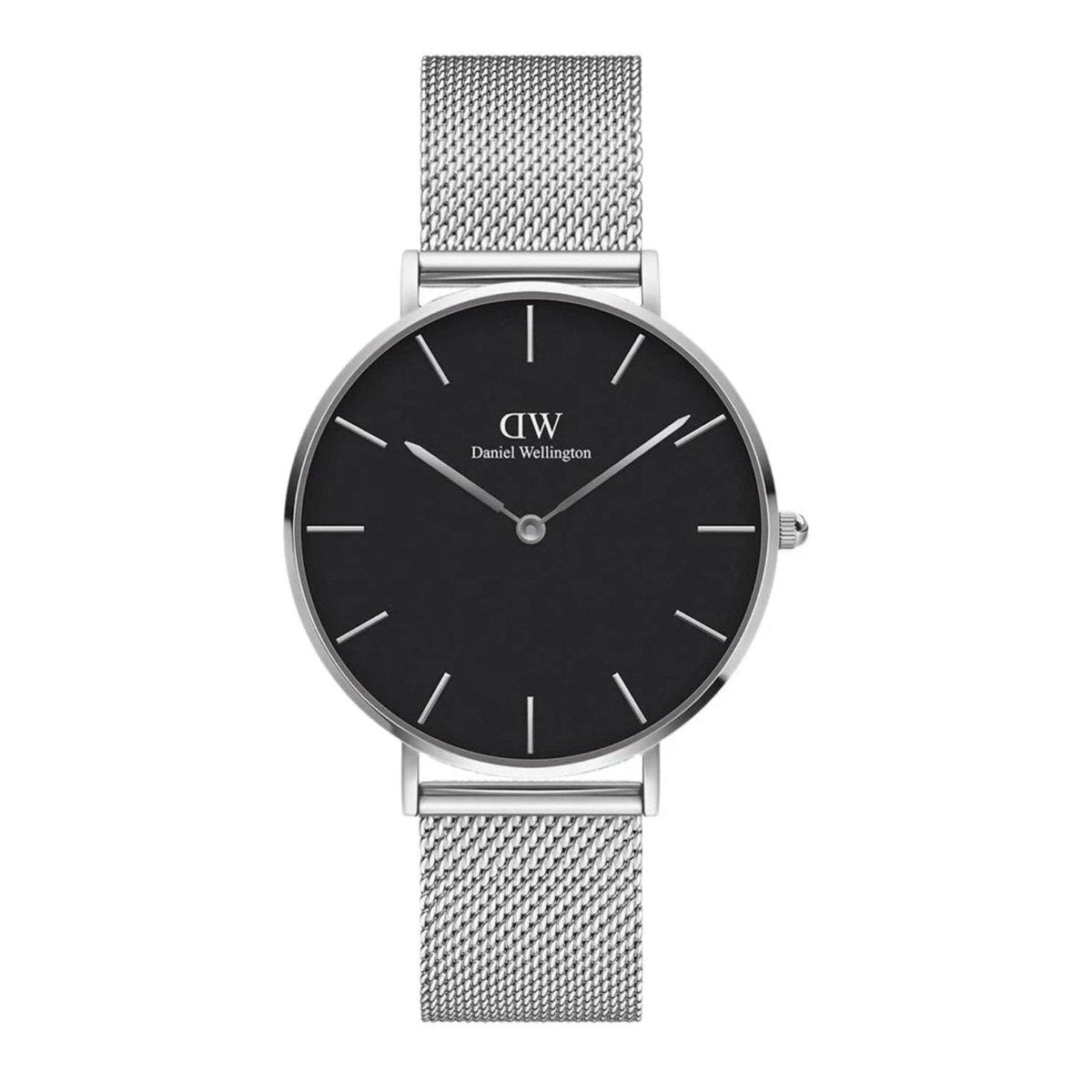 Classic Mesh Black Dial Silver Watch