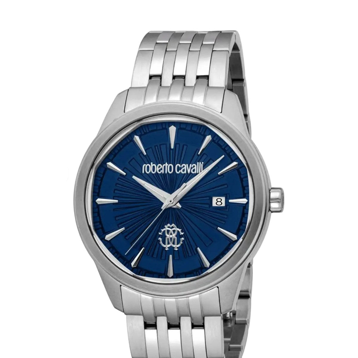 Silver Stainless Steel Blue Dial Watch